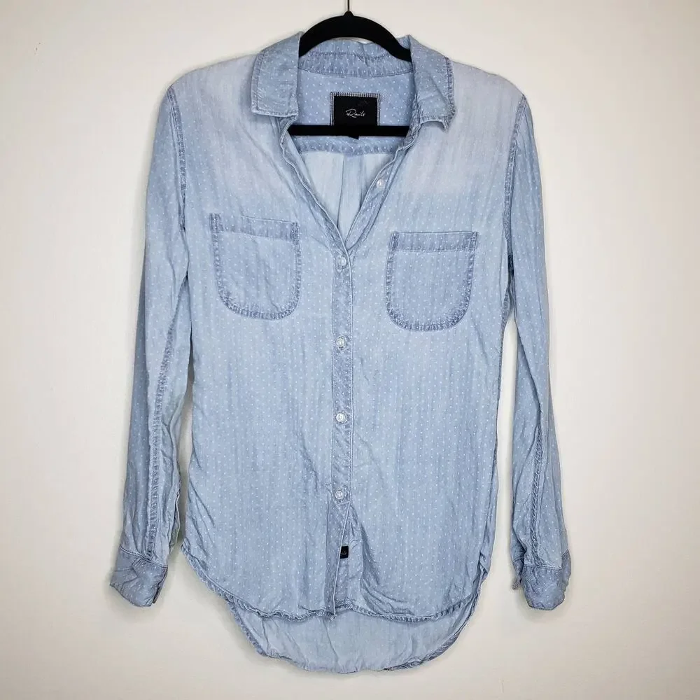Rails| Carter Light Vintage Polka Dot Chambray - Picture 1 of 13